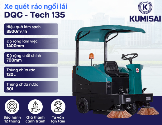 Xe quét rác ngồi lái DQC - Tech 135 - 2